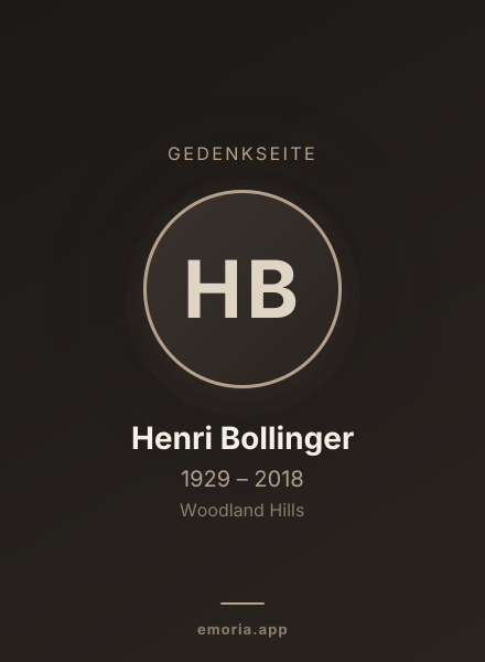 Gedenkportrait von Henri Bollinger