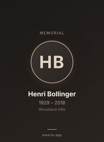Memorial portrait of Henri Bollinger