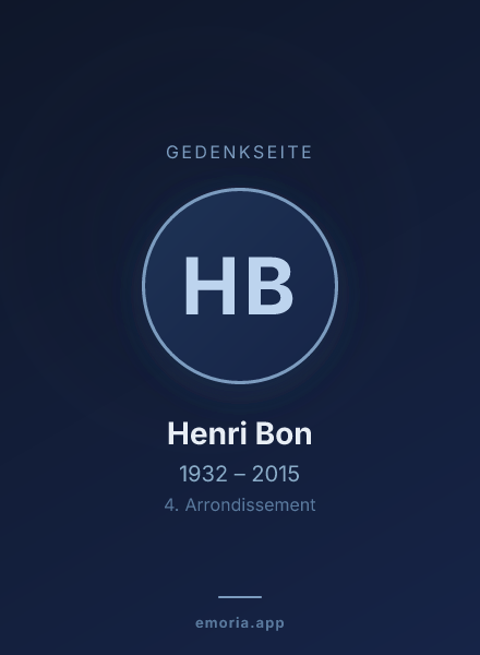 Gedenkportrait von Henri Bon