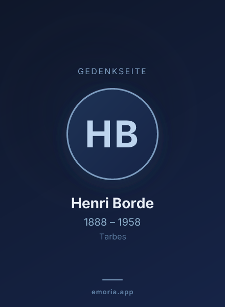 Gedenkportrait von Henri Borde