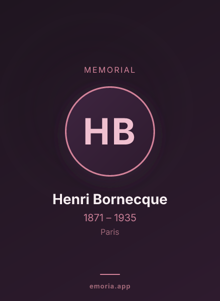 Memorial portrait of Henri Bornecque