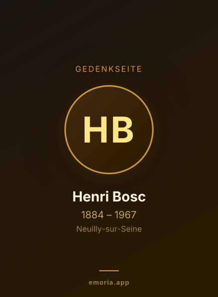 Gedenkportrait von Henri Bosc
