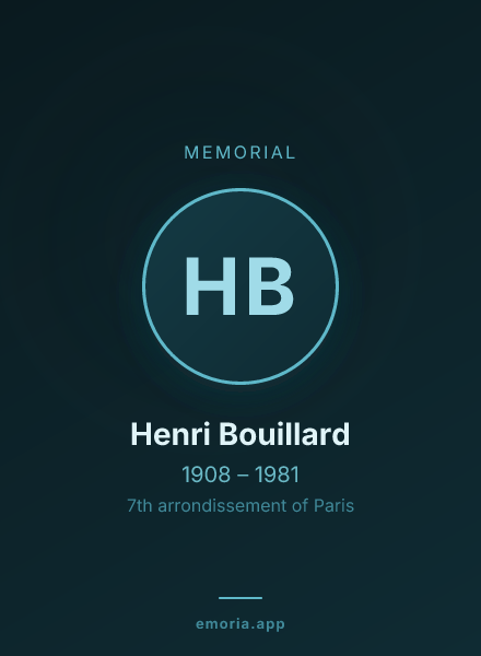 Memorial portrait of Henri Bouillard