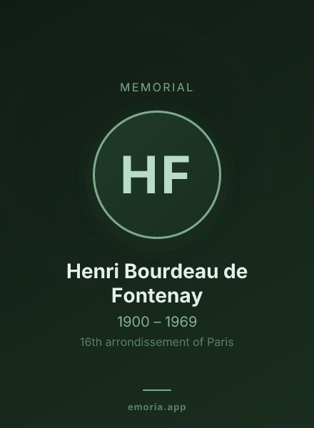 Memorial portrait of Henri Bourdeau de Fontenay