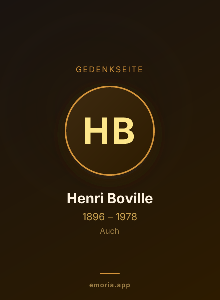 Gedenkportrait von Henri Boville