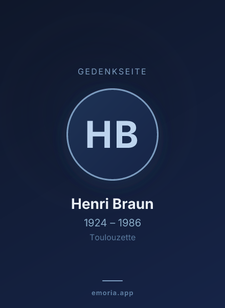 Gedenkportrait von Henri Braun