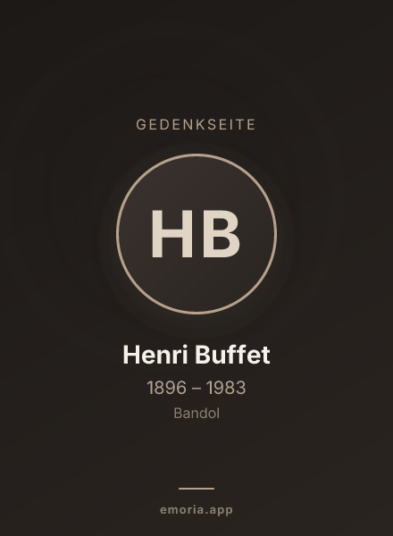 Gedenkportrait von Henri Buffet