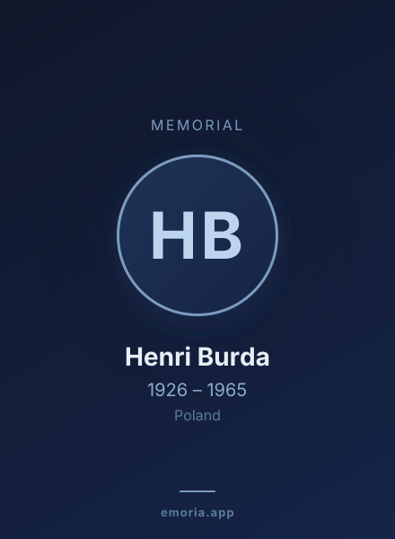 Memorial portrait of Henri Burda