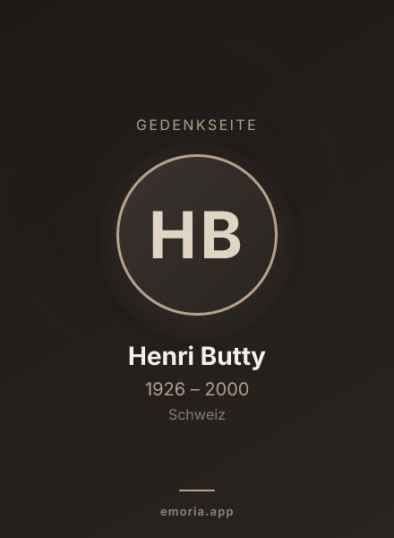 Gedenkportrait von Henri Butty