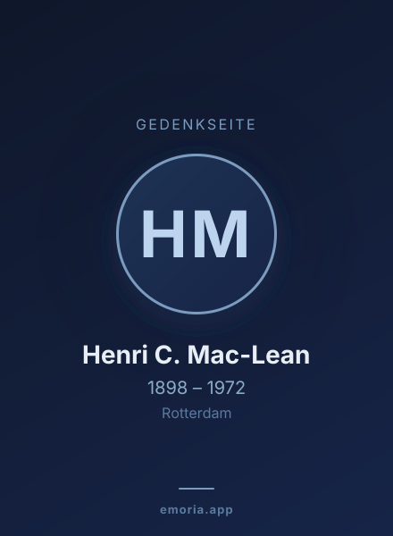 Gedenkportrait von Henri C. Mac-Lean