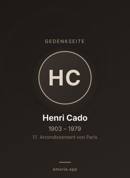 Gedenkportrait von Henri Cado