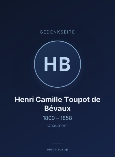 Gedenkportrait von Henri Camille Toupot de Bévaux
