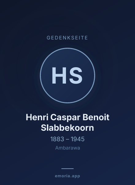 Gedenkportrait von Henri Caspar Benoit Slabbekoorn