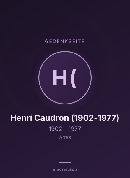 Gedenkportrait von Henri Caudron (1902-1977)