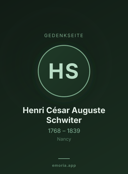 Gedenkportrait von Henri César Auguste Schwiter