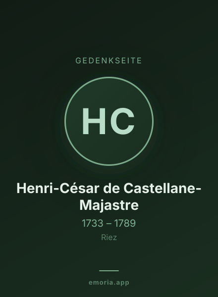 Gedenkportrait von Henri-César de Castellane-Majastre