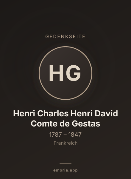 Gedenkportrait von Henri Charles Henri David Comte de Gestas