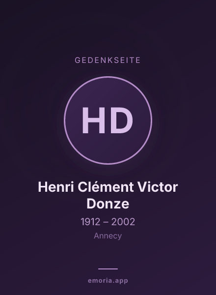 Gedenkportrait von Henri Clément Victor Donze