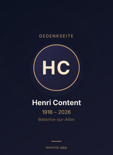 Gedenkportrait von Henri Content