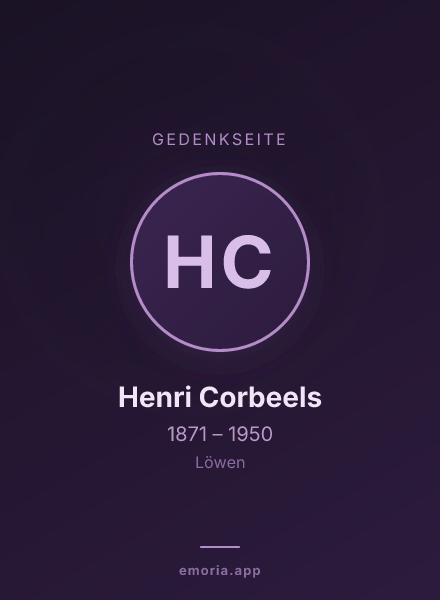 Gedenkportrait von Henri Corbeels