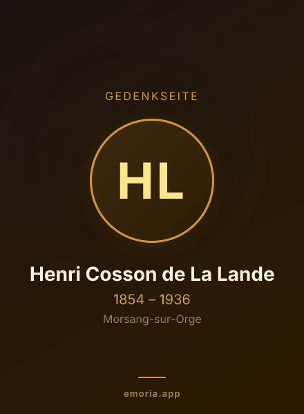 Gedenkportrait von Henri Cosson de La Lande