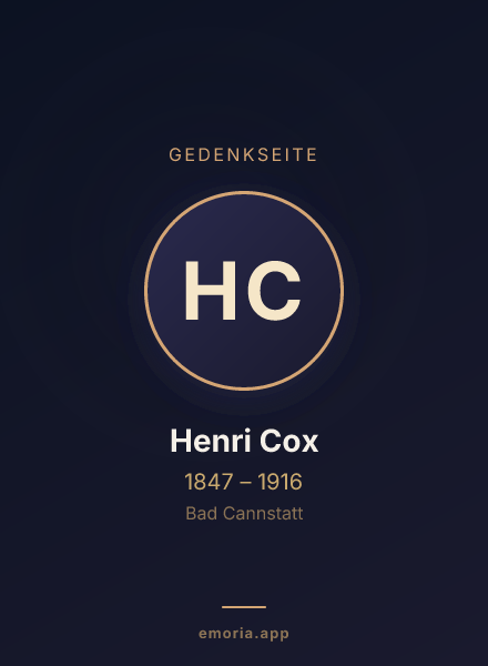 Gedenkportrait von Henri Cox