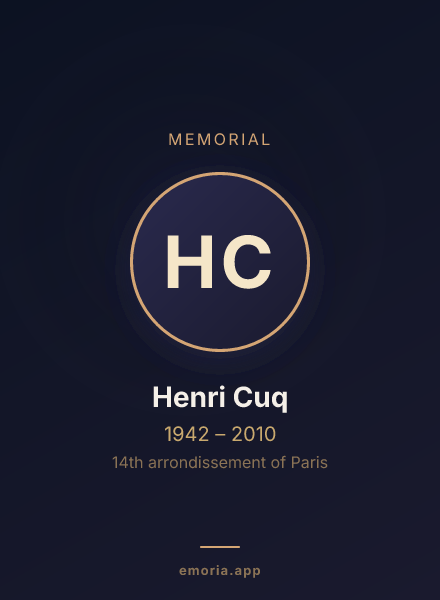 Memorial portrait of Henri Cuq