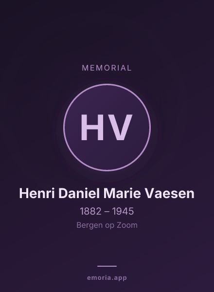 Memorial portrait of Henri Daniel Marie Vaesen