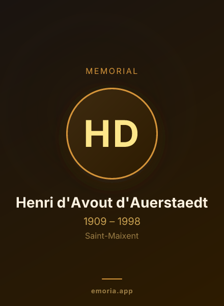 Memorial portrait of Henri d'Avout d'Auerstaedt