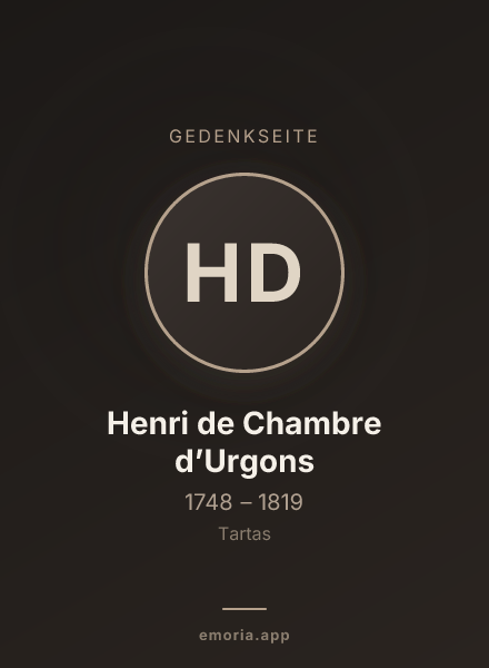 Gedenkportrait von Henri de Chambre d’Urgons