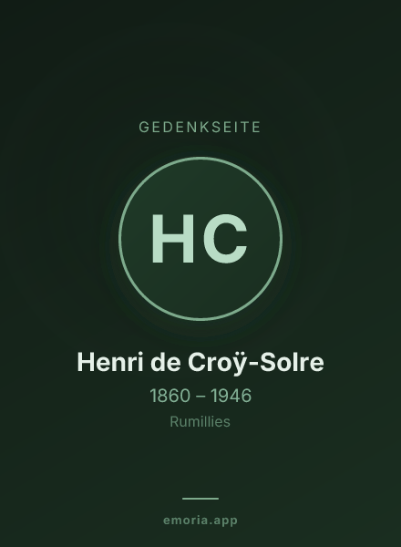Gedenkportrait von Henri de Croÿ-Solre
