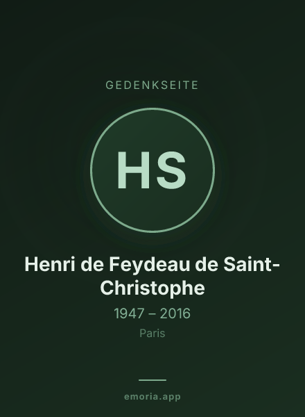 Gedenkportrait von Henri de Feydeau de Saint-Christophe