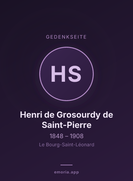 Gedenkportrait von Henri de Grosourdy de Saint-Pierre
