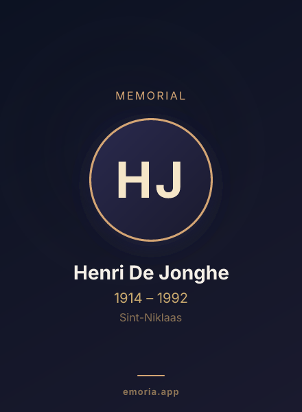 Memorial portrait of Henri De Jonghe
