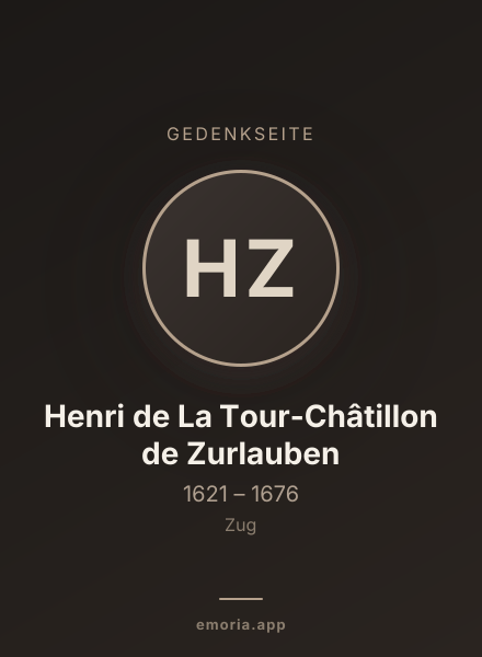 Gedenkportrait von Henri de La Tour-Châtillon de Zurlauben