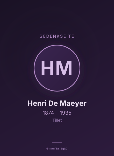 Gedenkportrait von Henri De Maeyer