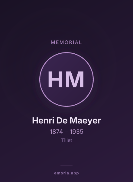 Memorial portrait of Henri De Maeyer