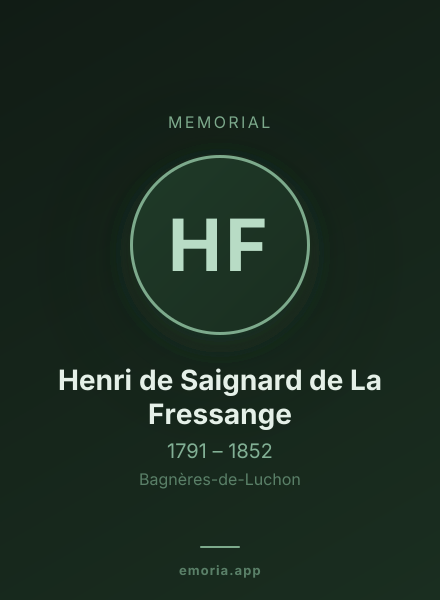 Memorial portrait of Henri de Saignard de La Fressange
