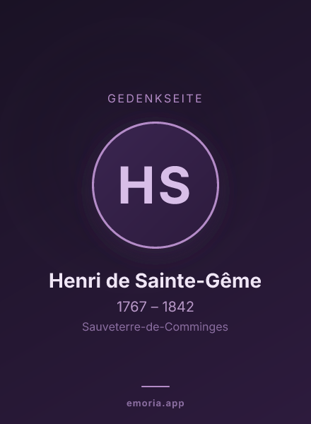 Gedenkportrait von Henri de Sainte-Gême