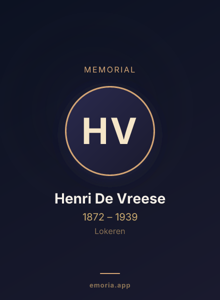 Memorial portrait of Henri De Vreese