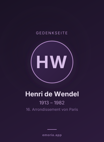 Gedenkportrait von Henri de Wendel