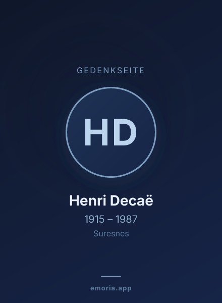 Gedenkportrait von Henri Decaë
