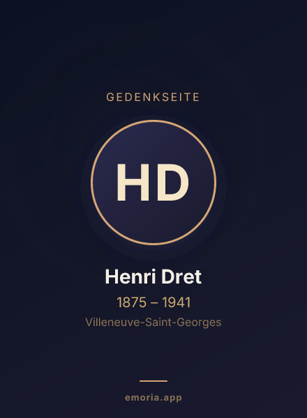 Gedenkportrait von Henri Dret