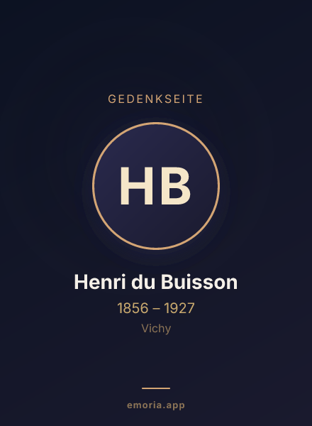 Gedenkportrait von Henri du Buisson