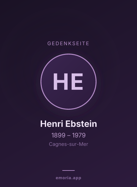 Gedenkportrait von Henri Ebstein