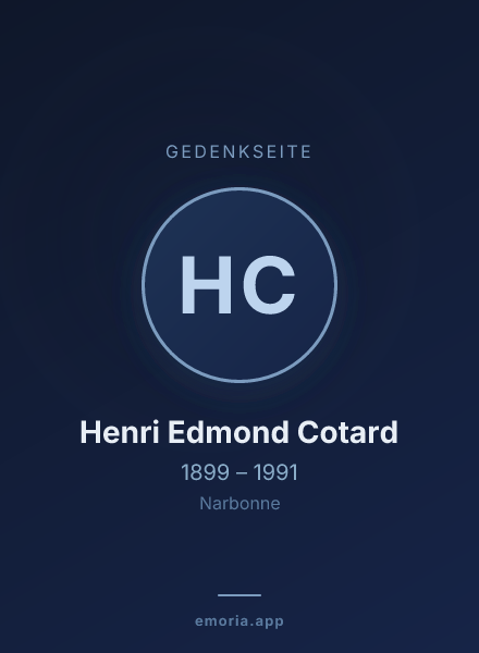 Gedenkportrait von Henri Edmond Cotard