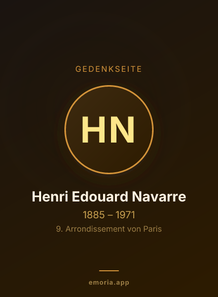 Gedenkportrait von Henri Edouard Navarre