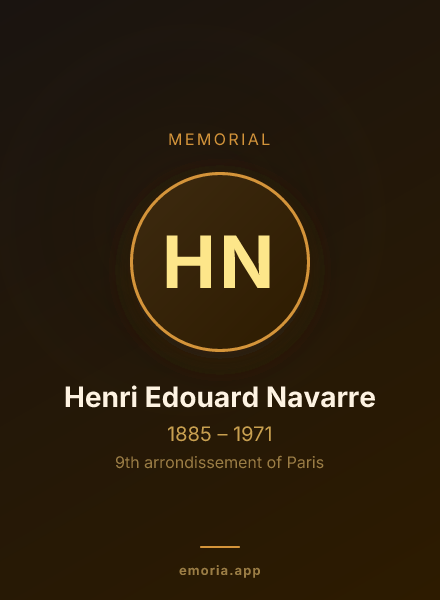 Memorial portrait of Henri Edouard Navarre