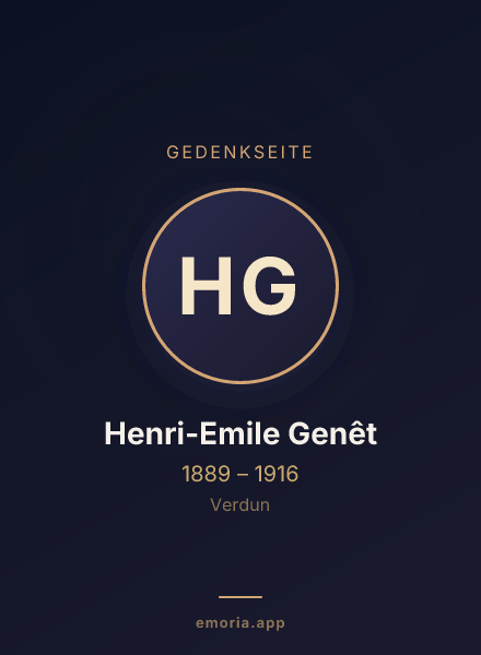 Gedenkportrait von Henri-Emile Genêt
