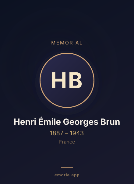 Memorial portrait of Henri Émile Georges Brun